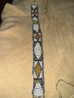 Rare Plains Beaded Choker Necklace  Bison Hide  Circa 1860  Tiny 20 0 Beads