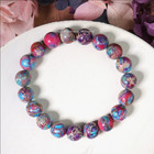 Natural Purple Sea Sediment Beaded Crystal Healing Chakra Men Women Bracelet
