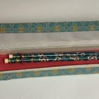 Vintage Cloisonn   Enamel   Bone Painted Chopsticks Boxed Pair 9 5    Blue Floral