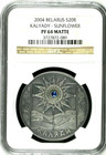2004 Belarus Silver 20 Roubles Kalyady Sunflower Ngc Pf64 Matte Low Mintage