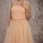 Women s A-line Evening Dress Strapless Sleeveless Prom Gown Crystal Pleat Draped