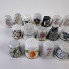 Thimbles Lot Of 38 Mixed Collectible Porcelain Pewter Metal Flowers Dove Castle
