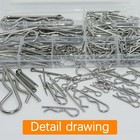 313 Pcs Stainless Steel Cotter Pins Assortment Kit 166 Hardware Pinss Split P   