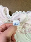 Vintage Bryan Baby Girl s 6m  Dress Short Sleeve Pink White Ribbon Lace  flaws