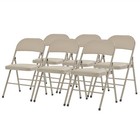 6 Pcs Folding Chairs With High-quality Padded Fabric Seat Heavy Duty Metal Frame