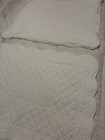 Shabby Chic Matelasse Shams Standard White Diamond Cotton Vintage Pair