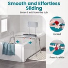 400lb Sliding Shower Chair Tub Transfer Bench Shower Bench Cut-out Seat backrest