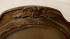 Rare Vintage Antique 20x13 Oranate Wood Carved Picture Frame W  Convex Glass