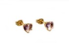19thc Antique 1ct  Scotland Amethyst Hearts 14ktgf Earrings  Ancient Celt Amulet