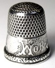 Antique Simons Bros  1893 Columbian Exposition Sterling Silver Thimble  Dtd 1892