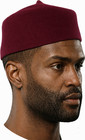 Maroon Wool Fez Hat For Men     Soft Felt Igbo Cap   Traditional African Hat Kufi