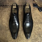 British Real Leather Pointed Toe Men s Lace Up Formal Dress Business Shoes Party