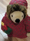 Vintage Russ Berrie Prickles Hedgehog Christmas Nightgown Candle Plush 8  Euc