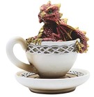  4 5  H Red Dragon In Cup Statue Fantasy Decoration Figurine 
