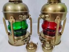 Set Of 2 Nautical Antique Anchor Oil Lantern Vintage Marine Ship Boat Light Lamp