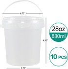 10-pack 28 Oz Clear Plastic Food Storage Buckets With Lids And Handles
