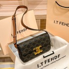 Genuine Leather Arc De Triomphe New Black And Gold High-end Messenger Bag Women