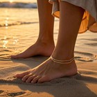 Gold Ankle Bracelets For Women  Waterproof Layered Anklet Bracelets Gold Jewelry