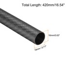 2pcs Carbon Fiber Tubes 16x18x420mm Matte Surface 3k Roll Wrapped For Airplane