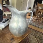 Vintage Hammered Aluminum Pitcher With Handle  Round Shape  Collectible Jug