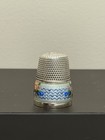 Beautiful Antique 835 Silver Sewing Thimble Enamel Floral - With Some Damage