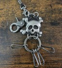 Gothic Skull   Bones Pendant Necklace   Retro   Biker   36  Cord Length  ss Clip