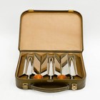 German Dunhill Silverplate Travel Flask Liquor Set With Case Circa 1930