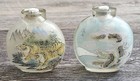 Vintage Chinese Inside Painted Glass Snuff Bottles Pair Dragon   Tiger