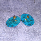 Turquoise Earrings 10k Yellow Gold Backs Morenci Turquoise