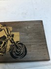 Vintage Wood Motorcycle Art Harley Davidson Bar Shield