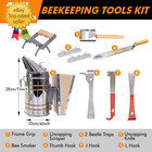 14 Pcs Beekeeping Tools Starter Kit  Bee Keeping Supplies-all Bee Hive Tools Kit