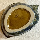 Ceramic Art Pottery Seashell Bowl 0523 Planter Nautical Conch Sea Shell Blue Vtg