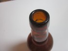 Antique Amber Brown Glass Liquer Beer Cork Top Bottle 8-5 8  Tall