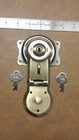 Antique Brass Trunk Lock With Keys Chest Steamer Vintage Box Old Patina Rustic