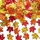 Thanksgiving Fall Foil Glitter Orange Autumn Maple Leaves Gold Metallic Table 