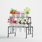  Flower Bar Stand Display Shelf With White Buckets For Fresh And Diy Flowers