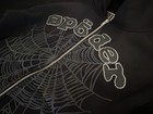 Sp5der Black Rhinestone Web V2 Zip Up Hoodie