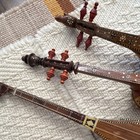 Decorative Pair Of Arabic Oud Wooden String Instruments  Brown  Painted Design