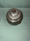 Vintage Aluminum Round Vanity Powder Puff Music Trinket Box  Works