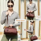 Full Grain Leather Doctor Bag Purse For Women Handbag With Lock Shoulder Bag    