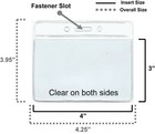 5 Pcs Horizontal Clear Vinyl Card Holders 3 X 4 Badge Holders For Id Cards