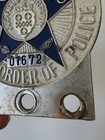 Vintage 1950   s   Fraternal Order Of Police Fop Metal Tag Topper Porcelain Enamel