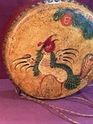Antique Drum 1920   s Ludwig Chinese Dragon Phoenix Tom Tom Hand Painted  Tack