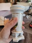 19th Century Antique Flowers Spill Vase With Man   Tree Mountain Gold Gilded