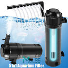 5-in-1 Internal Aquarium Fish Tank Filter Submersible Oxygen Water Pump Uv Light