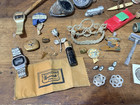 Vintage Antique Junk Drawer Lot Collectibles Jewelry Watches Toys Straight Razor