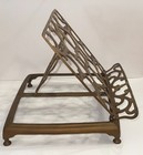 Vintage Ornate Brass Filigree Cookbook Stand     Adjustable Folding Lectern