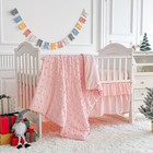 Pink Crib Bedding Set Tufted Dots Jacquard Baby Girls Comforter With Fitted S   