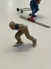 Vintage Barclay Lead Winter Scene 9 Figures - Sled  Skaters  Skier Toy Figures