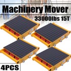 4pcs 15t Heavy Duty Machine Dolly Skate Machinery Roller Mover Cargo Trolley